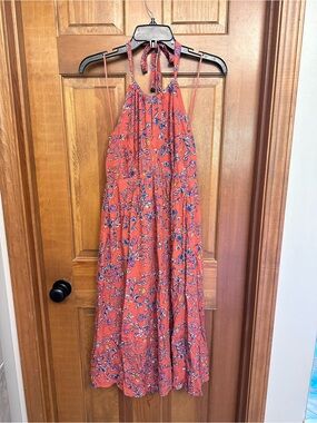Jessica Simpson Maternity Coral Halter Dress Size S